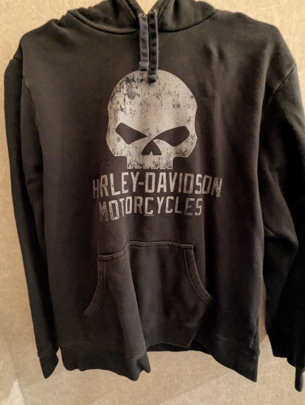 Harley-Davidson Black Skull Logo Hoodie - Men's Sweatshirt